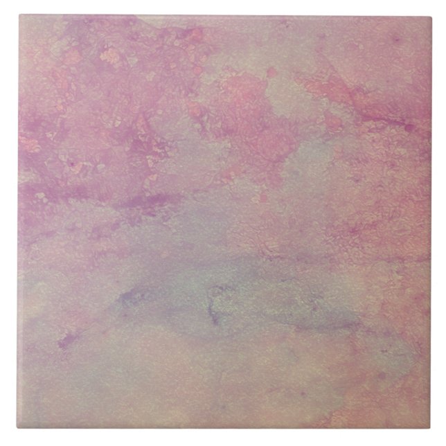 Pink and Aqua Marble Style Decorative Tile (Front)