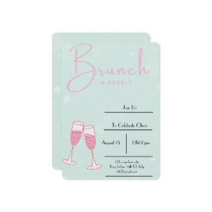 pink and baby blue bridal shower invitation