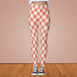 Pink and Beige Chequerboard Leggings<br><div class="desc">Pink and Beige Chequerboard</div>