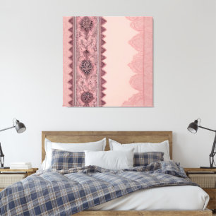 Pink and beige patterns AI art Canvas Print