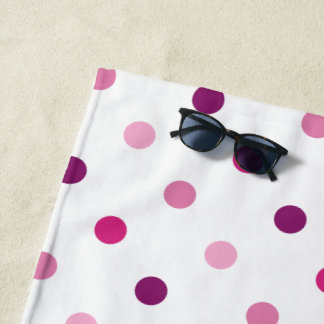 Pink and Berry Tones Polka Dot Beach Towel