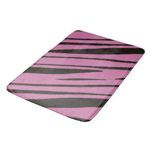 Pink and Black abstract Bath Mat