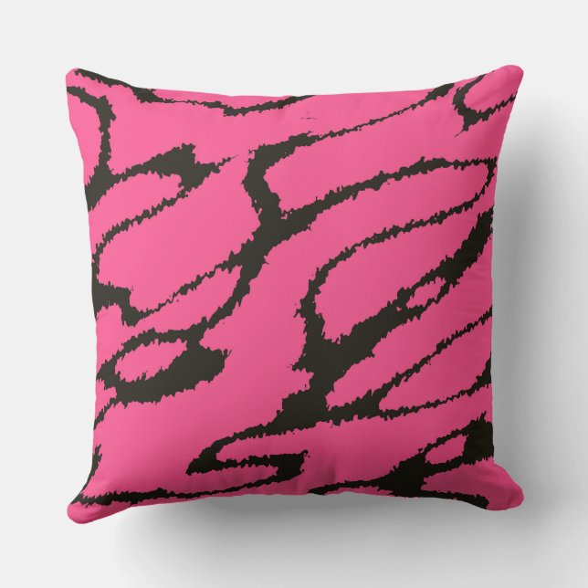 Pink and Black abstract Cushion (Back)