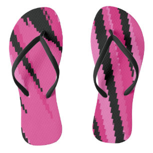 pink and black abstract jandals