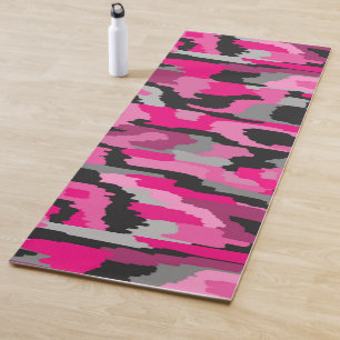 Pink and Black Abstract Print  Yoga Mat