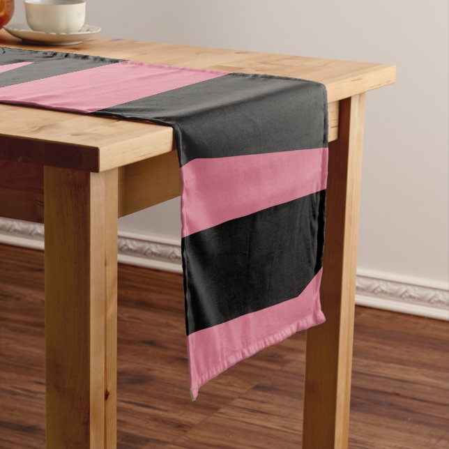pink and black abstract  short table runner (In Situ)