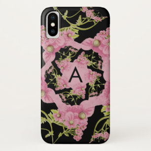 Pink and black Achillea Monogram Case-Mate iPhone Case