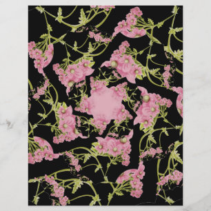 Pink and black Achillea Scrapbook paper