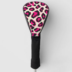 Pink and Black Animal Leopard Print Golf Head Cover