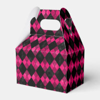 Pink and Black Argyle Party Favour Box