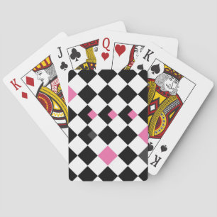 Pink and Black Argyle Playing Cards