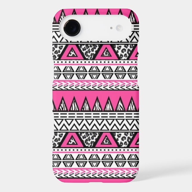 Pink and Black Aztec Print iPhone 4/4S Case (Back)