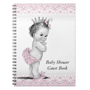 Pink and Black Baby Shower Guest Book