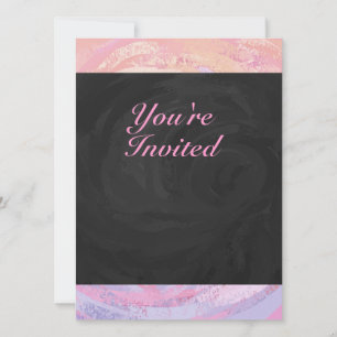 Pink and Black Birthday Party Invitation