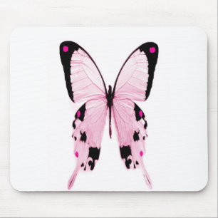 pink and black butterfly mousepad