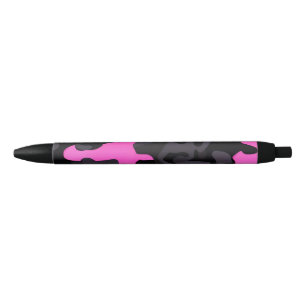 Pink and Black Camouflage Ink Pen