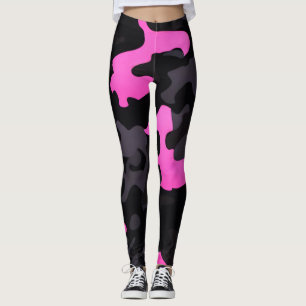 Pink and Black Camouflage Leggings