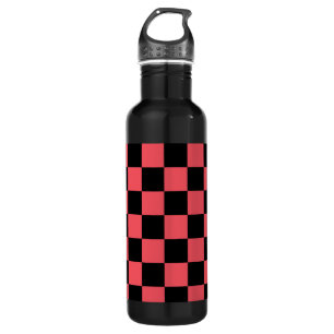 Pink and Black Chequerboard Pattern 710 Ml Water Bottle