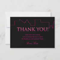 Pink and Black, City | Thank You Cards
