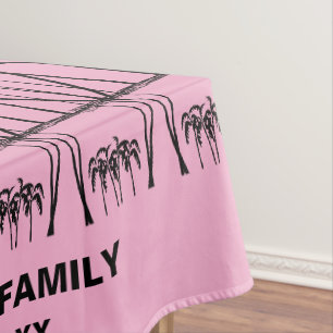 Pink and black Coconut trees silhouette Tablecloth