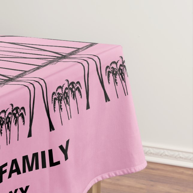 Pink and black Coconut trees silhouette Tablecloth (In Situ)