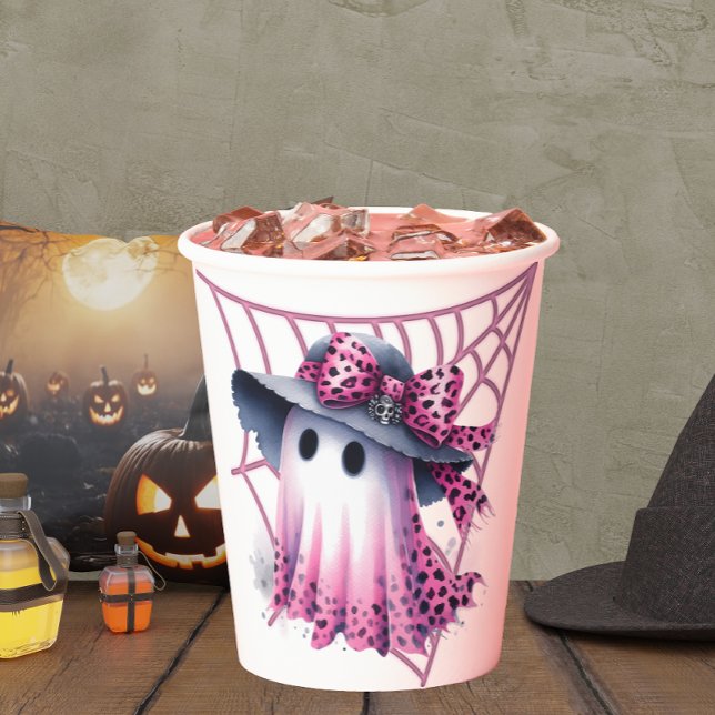Pink and Black Coquette Halloween Paper Cups (Creator Uploaded)