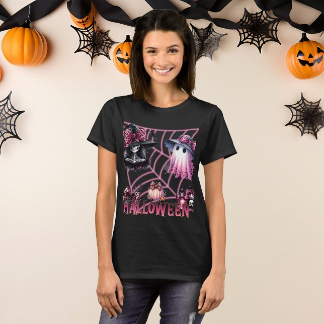 Pink and Black Coquette Halloween T-Shirt (Creator Uploaded)