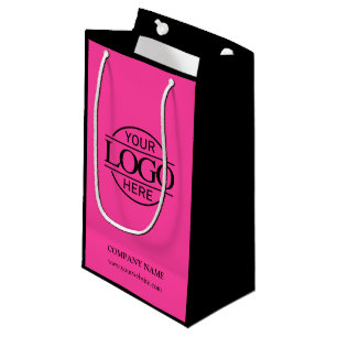 Pink and Black Corporate Company Business Logo Small Gift Bag