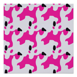 Pink and Black Cow Print Pattern