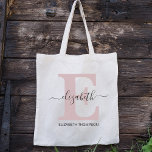 Pink and Black Custom Bridal Party Bridesmaid Gift Tote Bag<br><div class="desc">Are you looking for a unique and personalised gift for your bridesmaids? Look no further than our pink and black custom bridal party bridesmaid gift tote bags! Each tote bag is customised with your bridesmaid's initials and can be used as a personal bag or as a gift for the bride....</div>