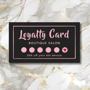Pink and Black Customer Loyalty Card