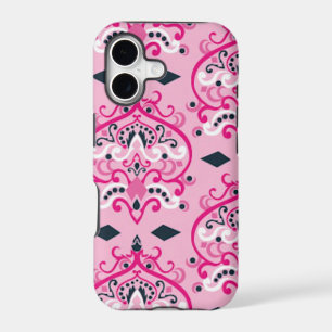 Pink and Black Damask