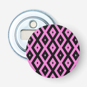 Pink and black diamond pattern bottle opener