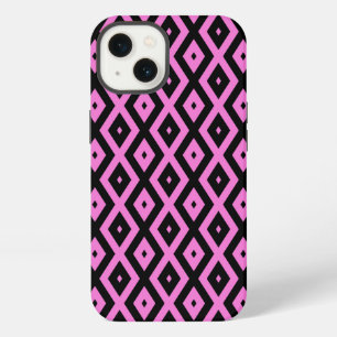 Pink and black diamond pattern Case-Mate iPhone ca 13 Case