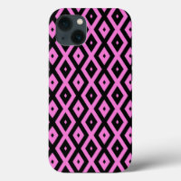 Pink and black diamond pattern Case-Mate iPhone ca