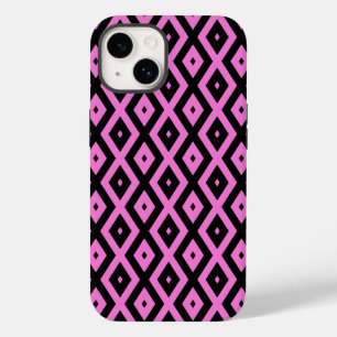 Pink and black diamond pattern Case-Mate iPhone 14 case
