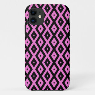 Pink and black diamond pattern Case-Mate iPhone case