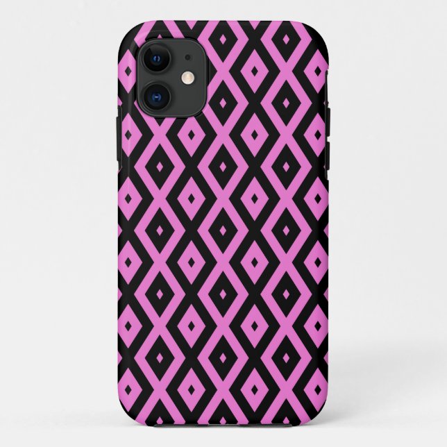 Pink and black diamond pattern Case-Mate iPhone case (Back)