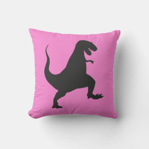 Pink and Black Dinosaur Cushion