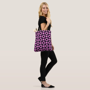 Pink And Black Doughnuts With Hot Pink Filling Tote Bag