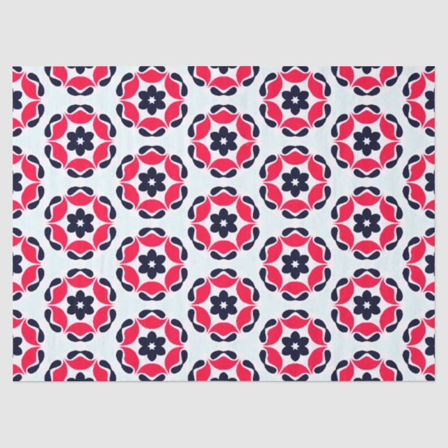 Pink and Black Floral Pattern   Tissue Paper (Front)