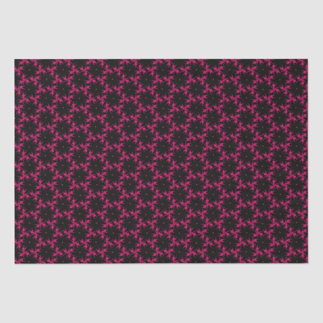 Pink and Black Flower Cluster  Tissue Paper (Front)