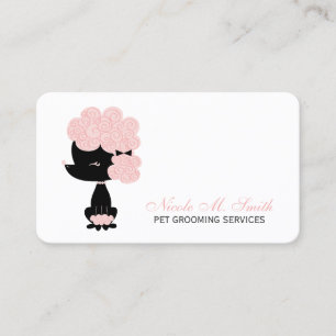 Pink and Black French Poodle Business Card