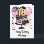 Pink and Black Gold 18th Birthday Card<br><div class="desc">Personalised gold,  pink and black birthday cake 18th birthday card for her. The front can be easily personalised with her name as well as the inside card message. This beautiful pink and black 18th birthday card would make a wonderful keepsake for her.</div>