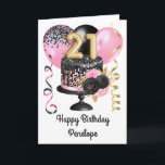 Pink and Black Gold 21st Birthday Card<br><div class="desc">Personalised gold,  pink and black birthday cake 21st birthday card for her. The front can be easily personalised with her name as well as the inside card message. This beautiful pink and black 21st birthday card would make a wonderful keepsake for her.</div>