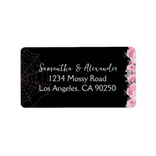 Pink and Black Gothic Return Address Label