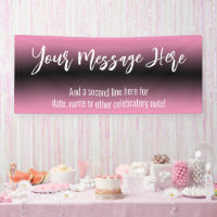 Pink and Black Gradient Ombre Add Your Custom Text
