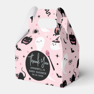 Pink and Black Halloween Baby Shower Favour Box