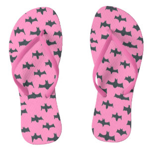 Pink and Black Halloween Bats Jandals