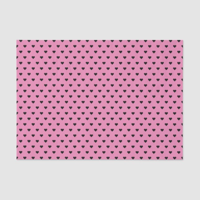 Pink and Black Hearts | Custom Wrapping Paper (Front)